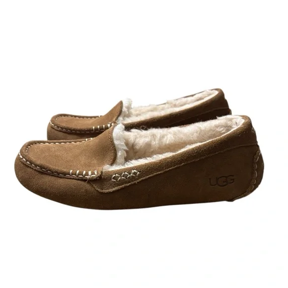 UGG Ansley Suede Moccasin Slippers in Chestnut Size 10 -- SUPER COMFY! - Picture 6 of 9